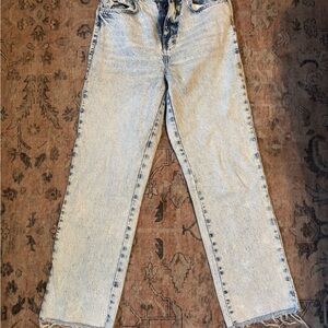 Zara Blue Denim Jeans with Button Detail